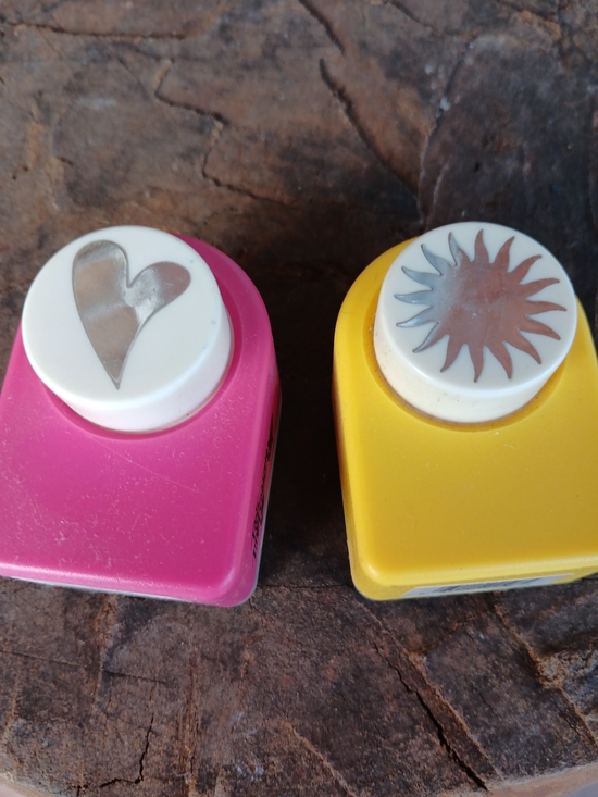 All Night Media Other - Heart and Sun Craft Punch Set - Pink & Yellow Vintage 90s DIY